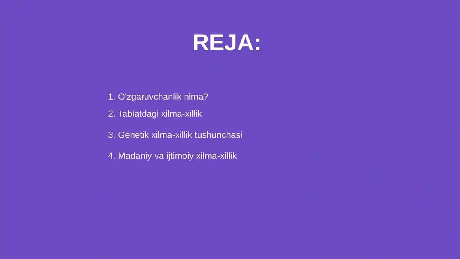 O'zgaruvchanlik - xilma-xillikni o'rganish 2