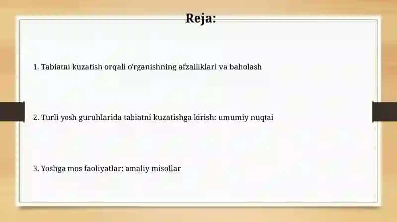 Tabiat bilan tanishtirish mashg'ulotlari 2