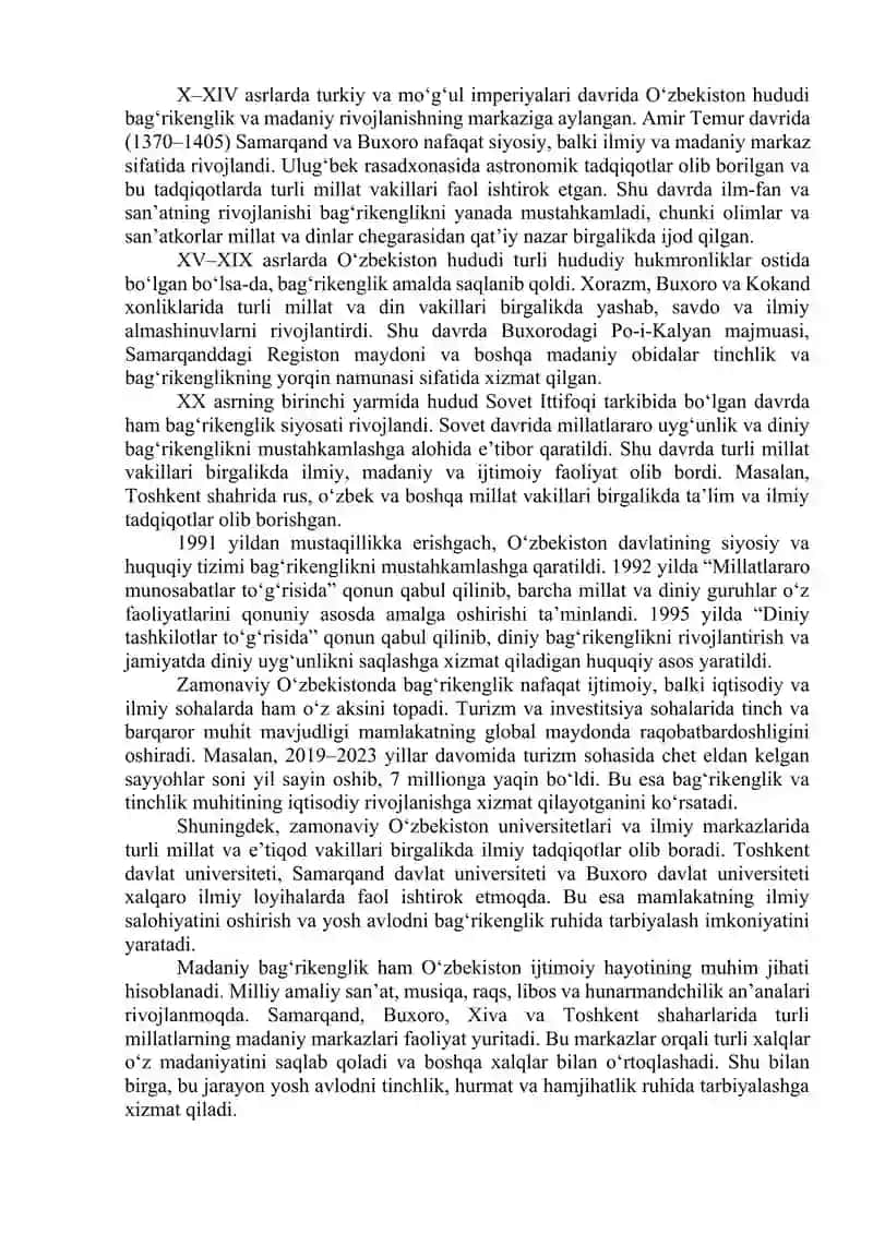 "O‘zbekiston—bag‘rikeng diyor!" mavzusida maqola 2