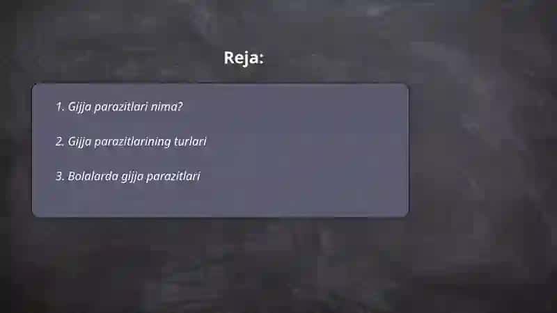 Gijja parazitlari nima? 2