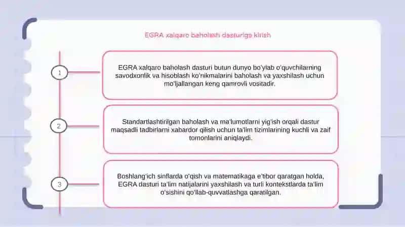 EGRA xalqaro baholash dasturi 2