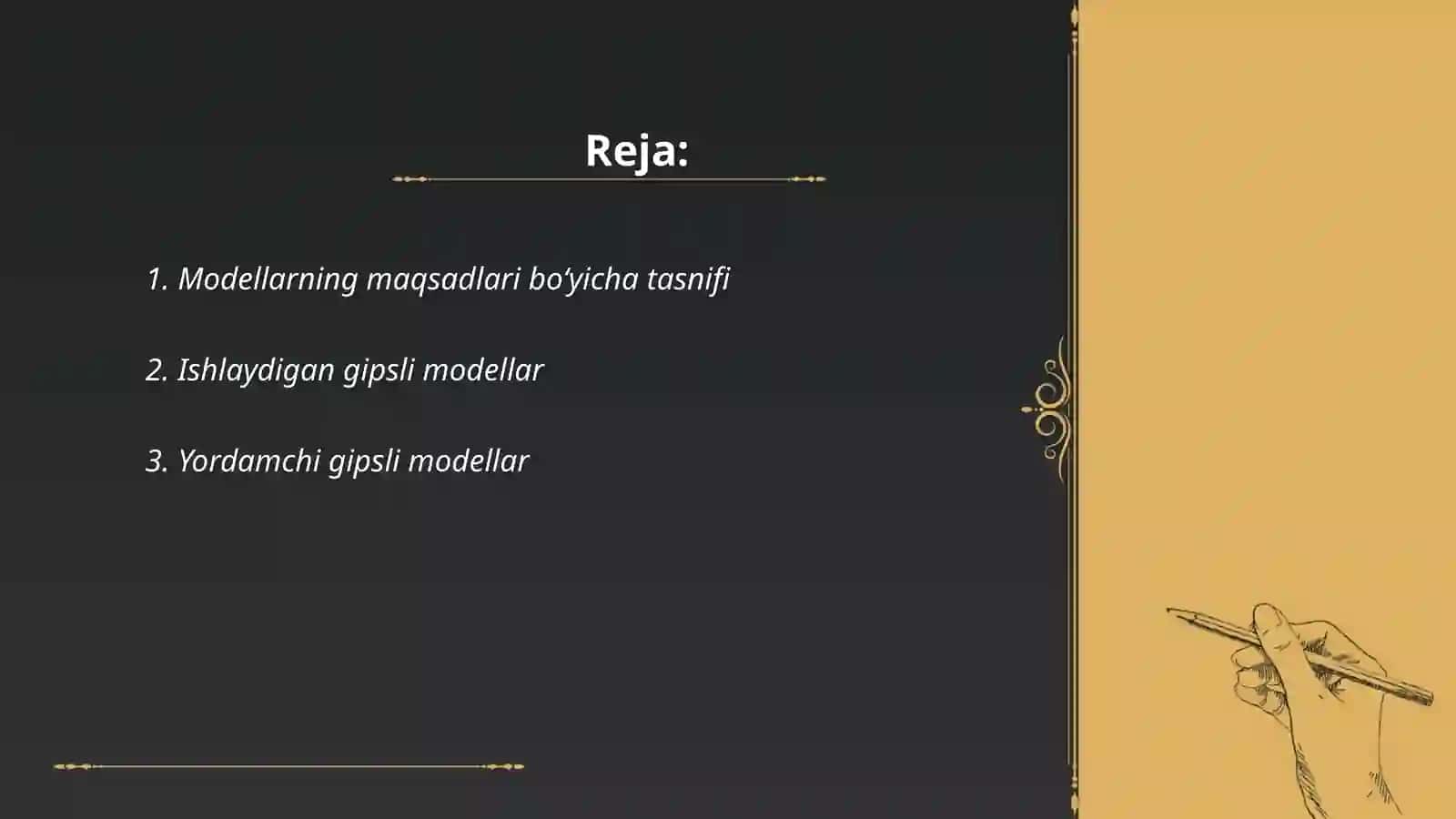 Modellar, modellarning tasnifi 2