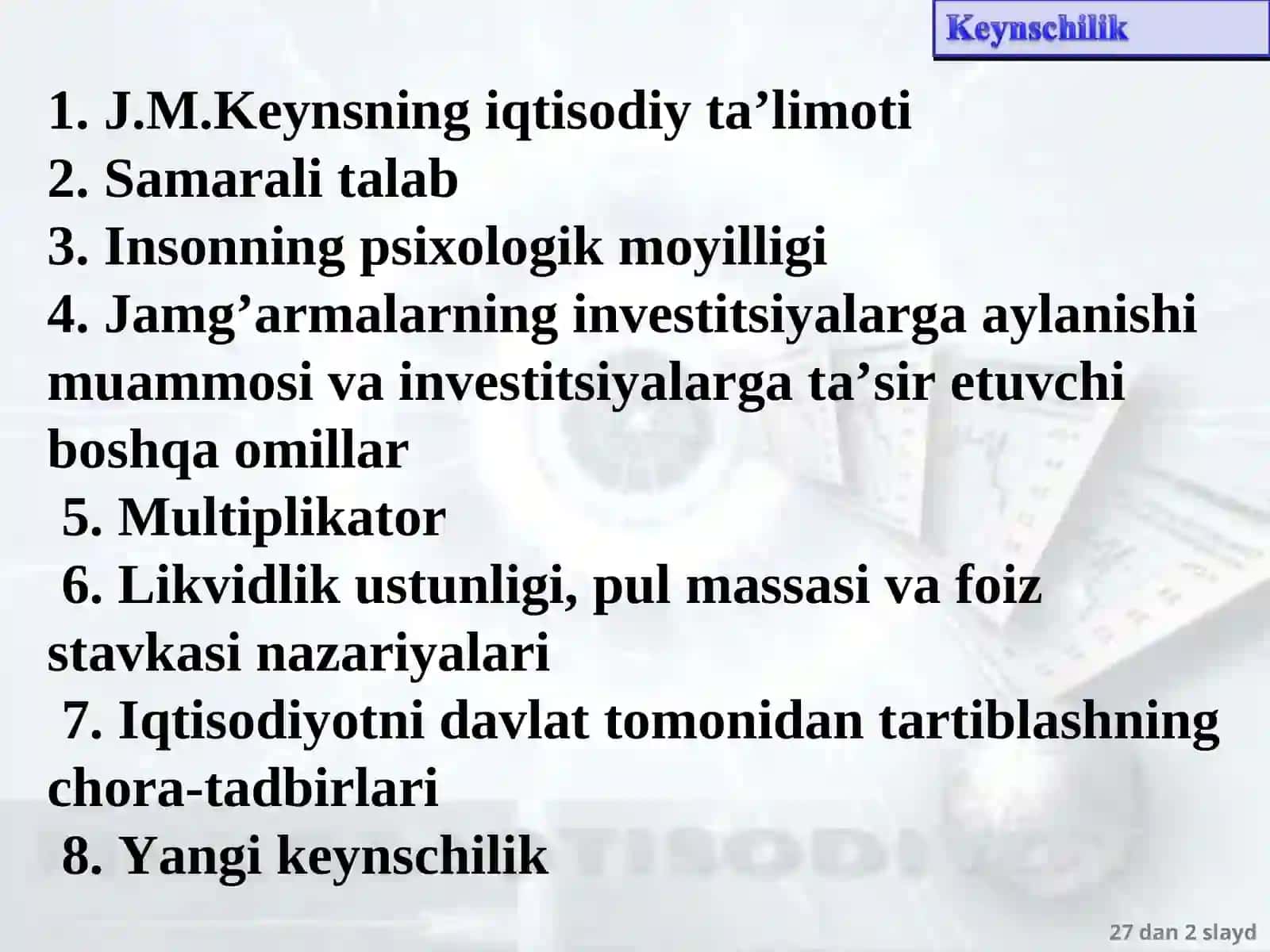 Keyns ta’limoti va keynschilik 2