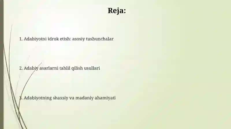 Adabiyotni his qilish 2