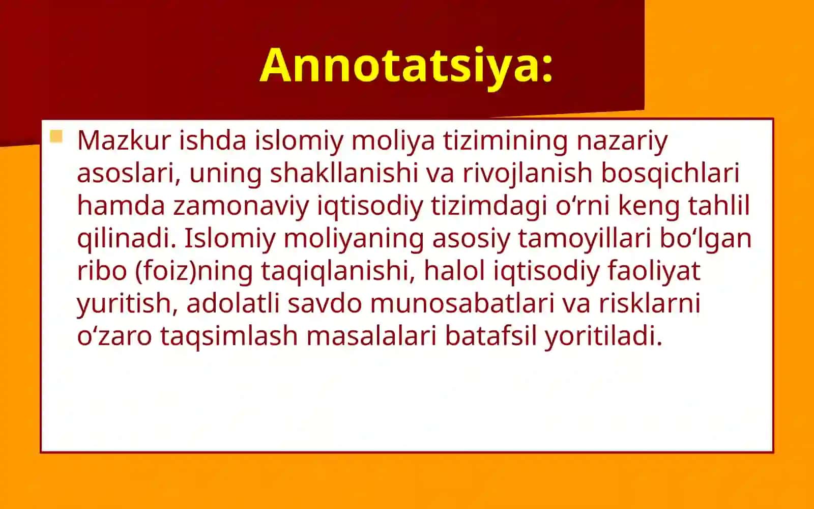 Islomiy moliya tizimida islom moliya instrumentlari 2
