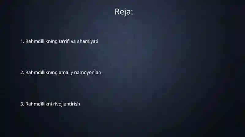 Rahmdillikning ta'rifi va ahamiyati 2