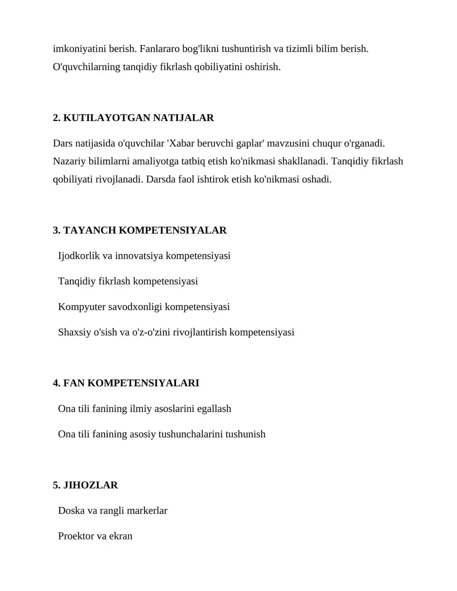 Xabar beruvchi gaplar 2