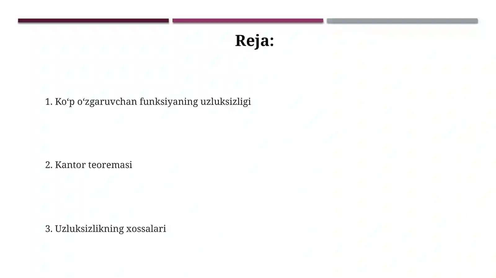 Ko'p o'zgaruvchan funksiyaning uzluksizligi 2