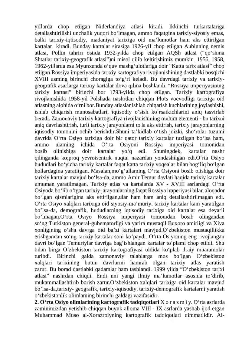 Tarixiy kartografiyaning shakllanishi va taraqqiyoti 2