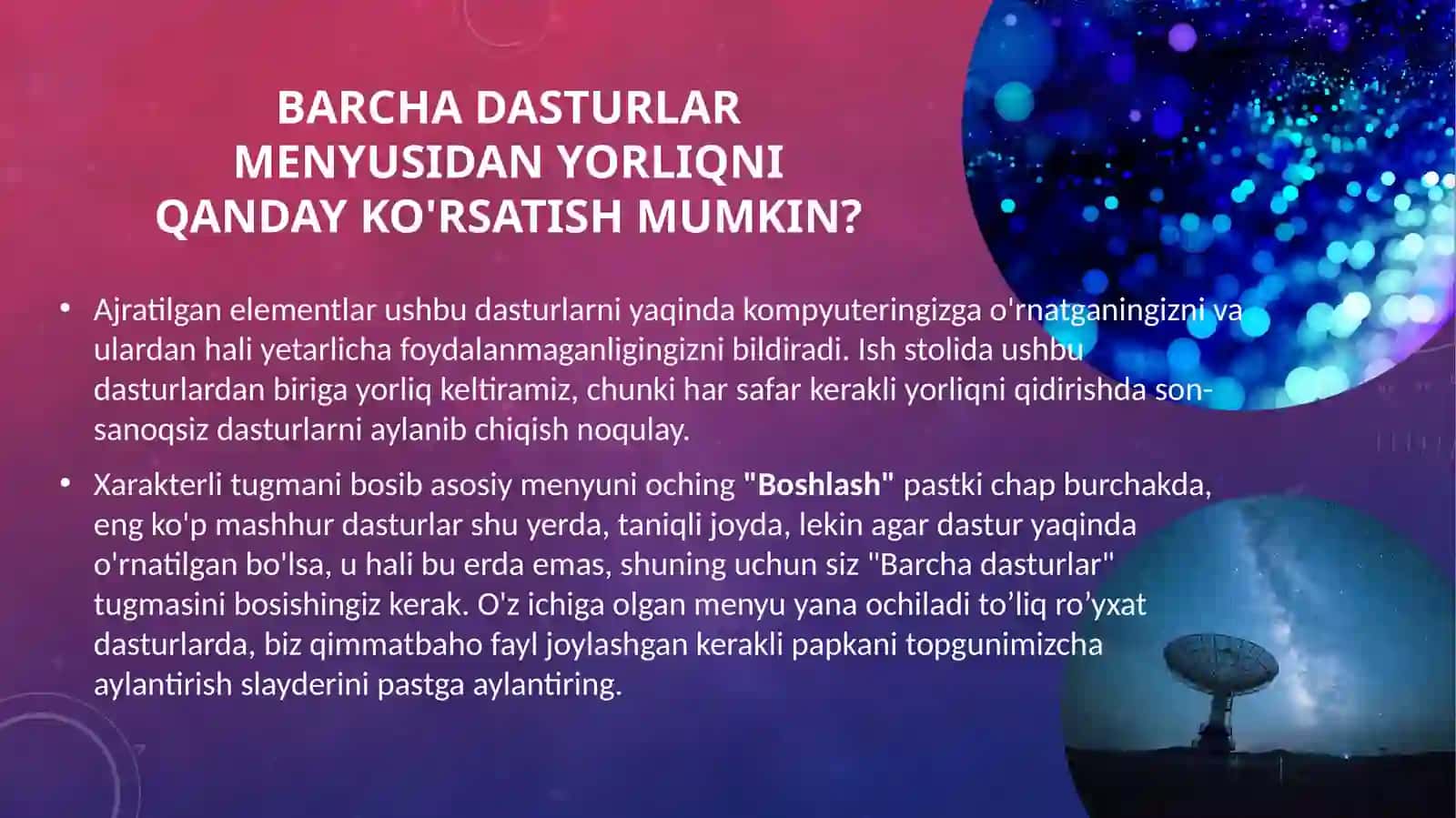 Windowsda tayyorliklar bilan ishlash 2
