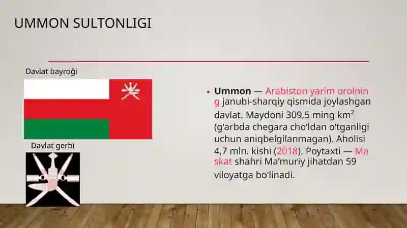 UmmOn sultonligi iqtisodiyoti 2