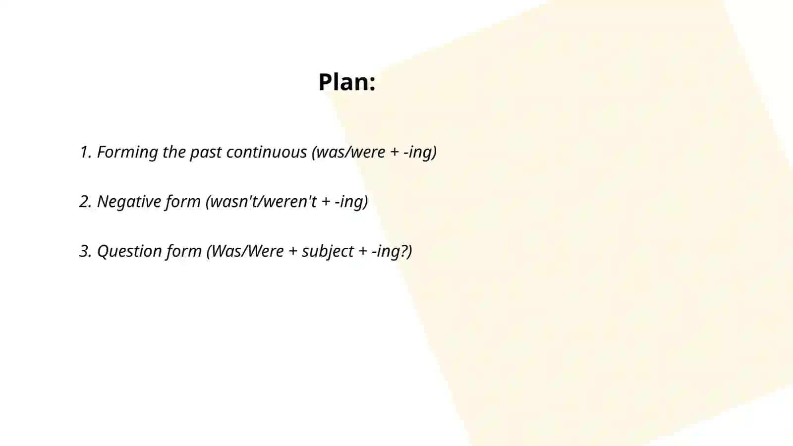 Past continuous tense 2
