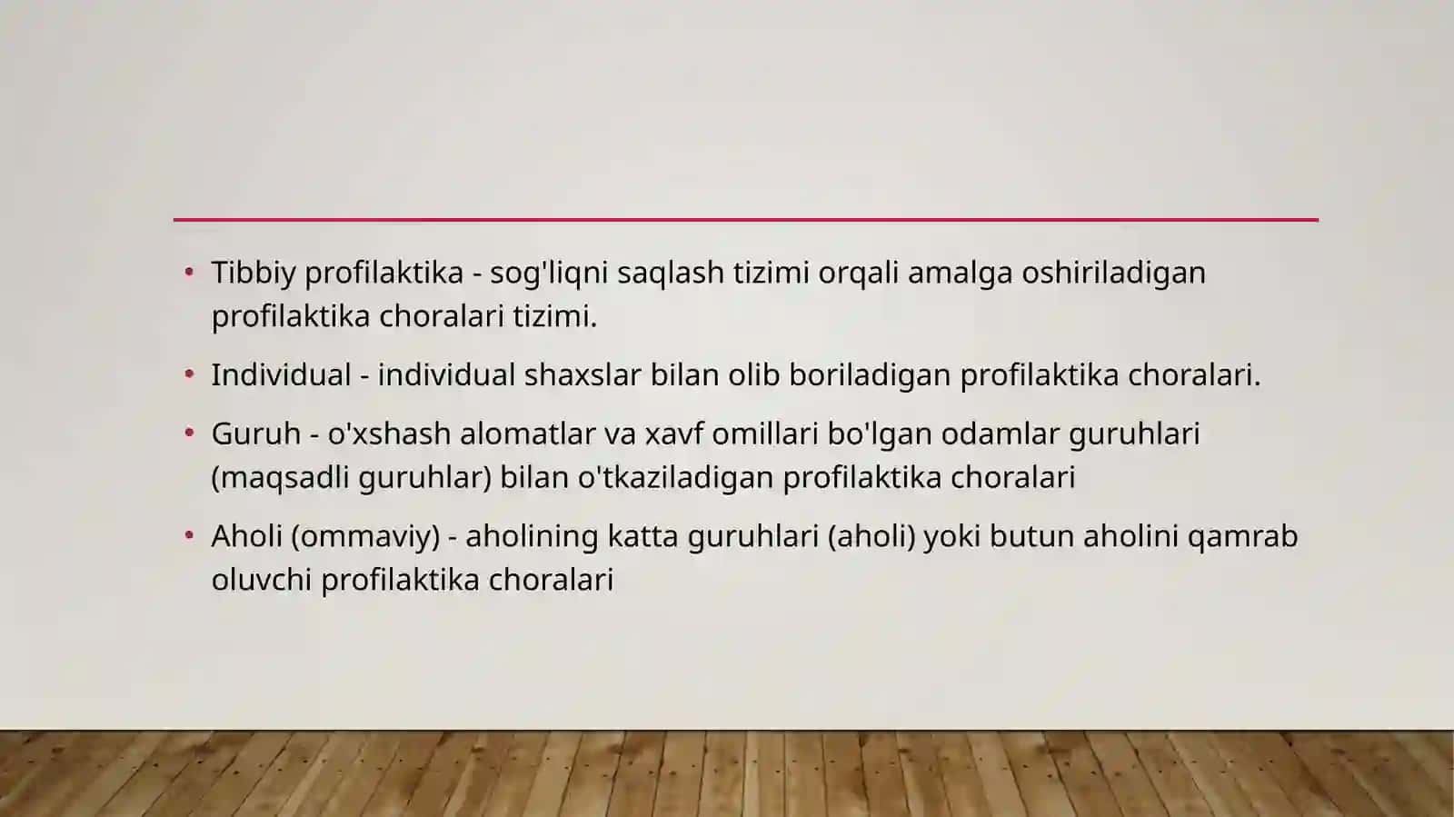 Kasallikning oldini olish. PROFILAKTIKA 2