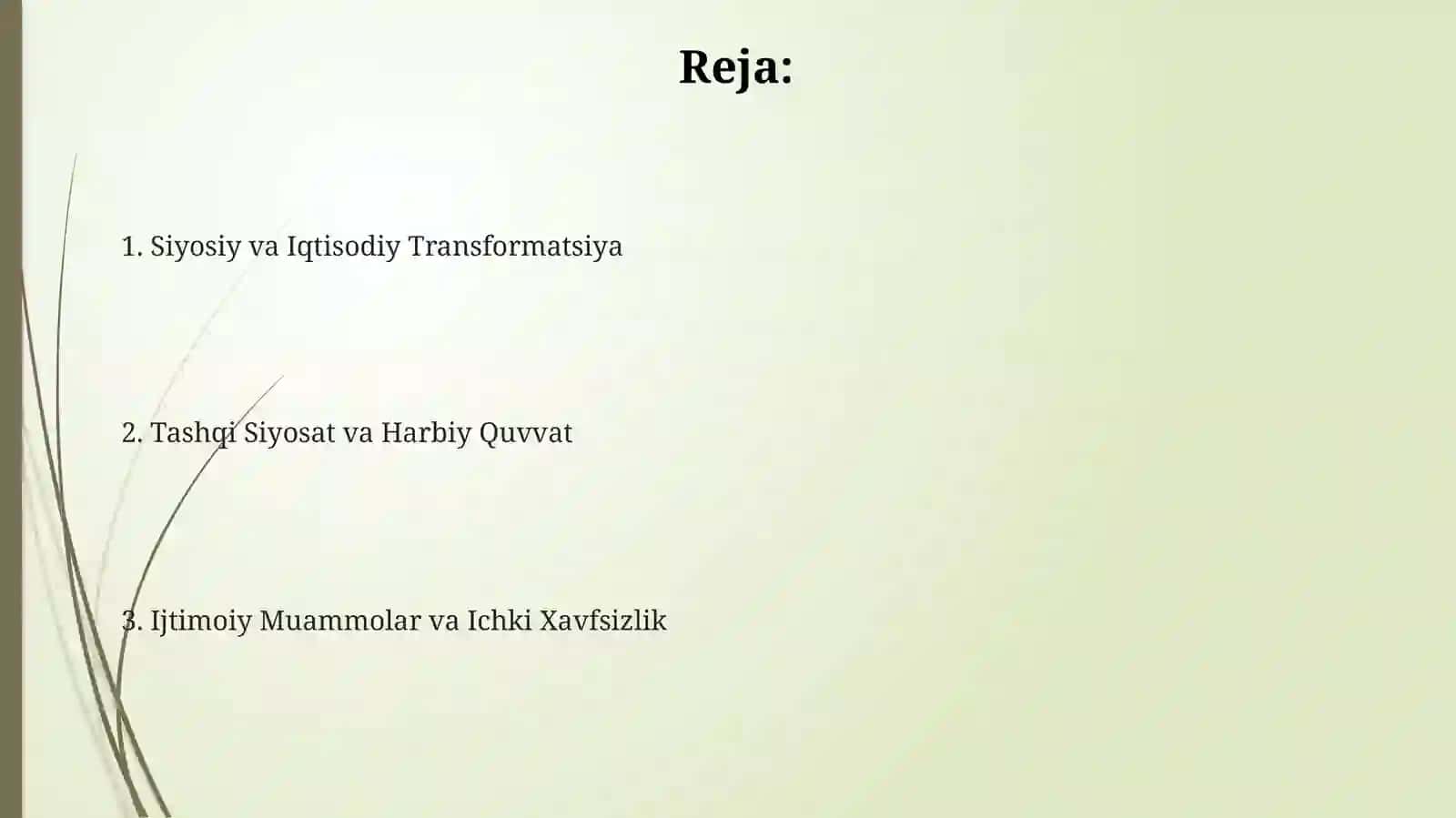 Siyosiy va Iqtisodiy Transformatsiya 2