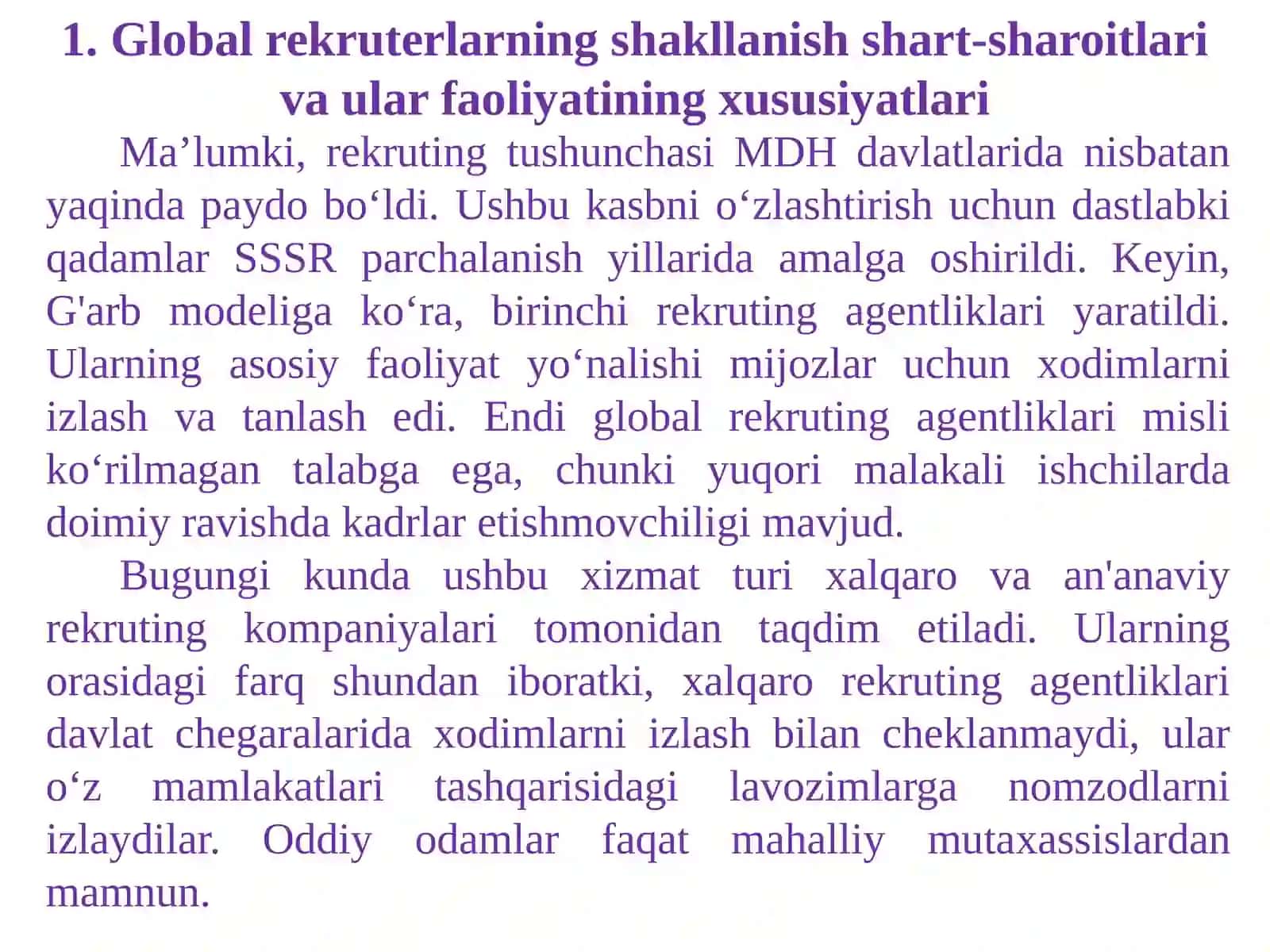 Global rekrutment kompaniyalari 2