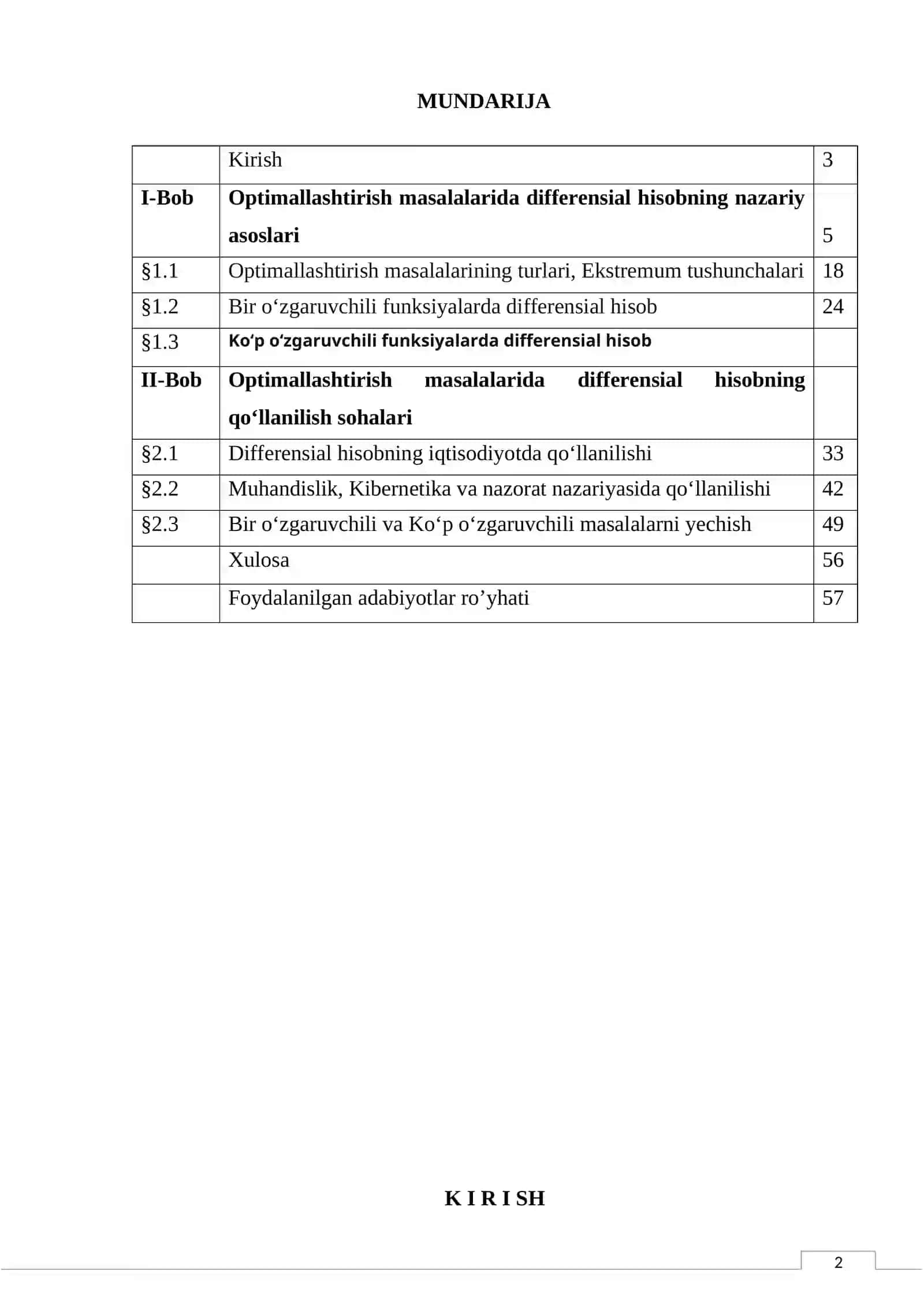 Hоsilaning еkstrеmal masalalarga yеchish tatbiqlari 2