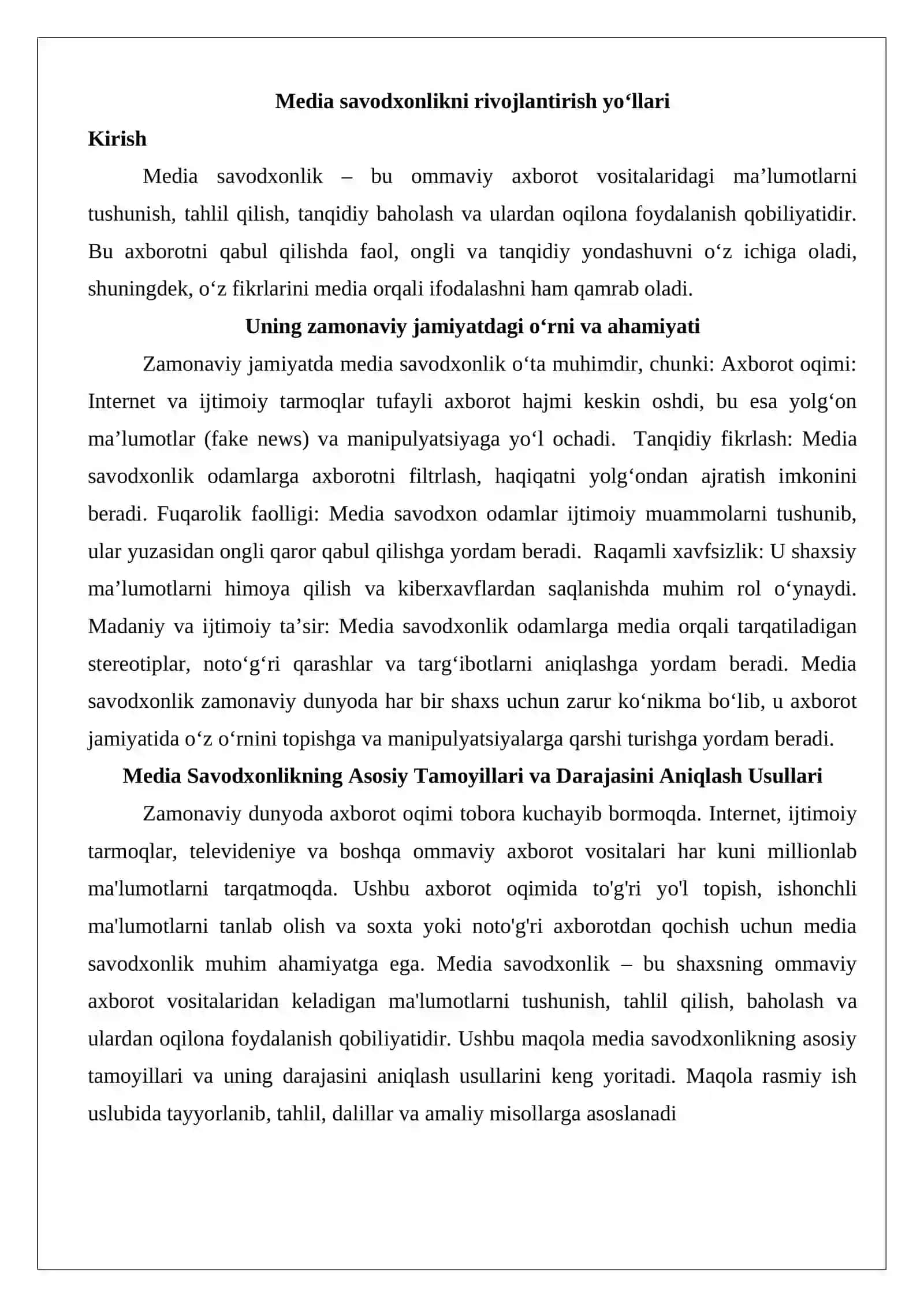 Media savodxonlikni rivojlantirish yo‘llar 2