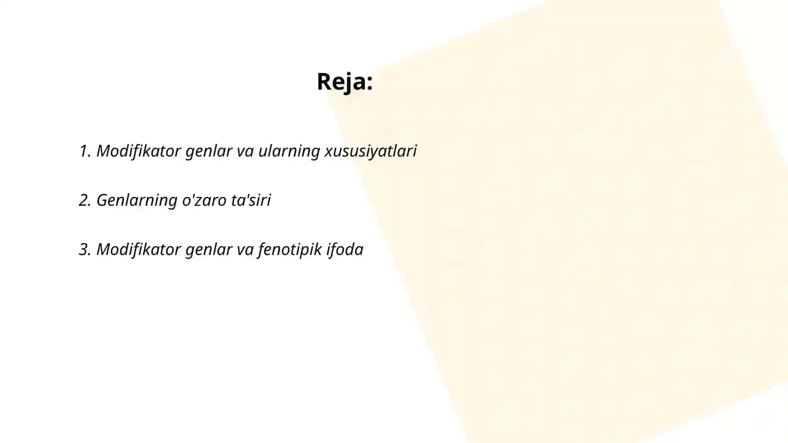 Modifikator genlar ta'siri 2