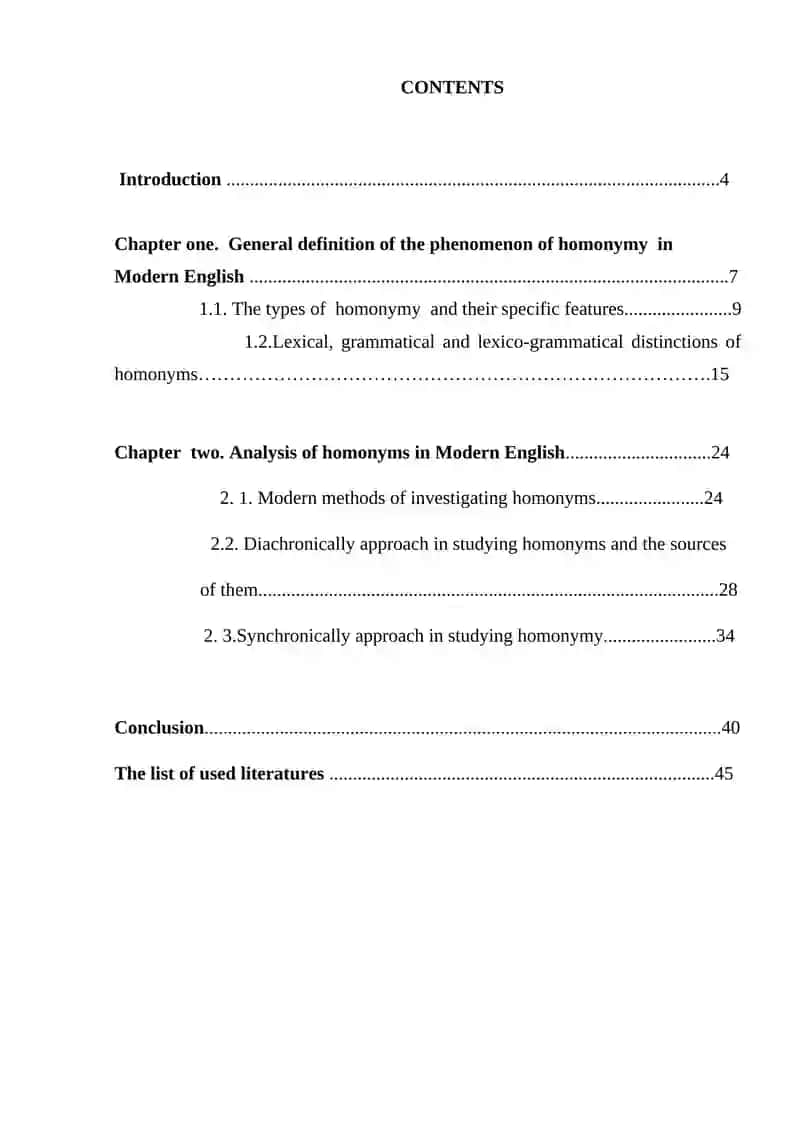 ANALYSES OF HOMONYMY IN MODERN ENGLISH 2