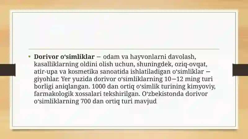 dorivor o'simliklar 2