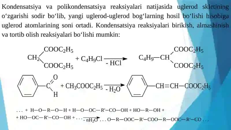KONDENSATSIYA REAKSIYALARI. RETROSENTRIK ANALIZ 2