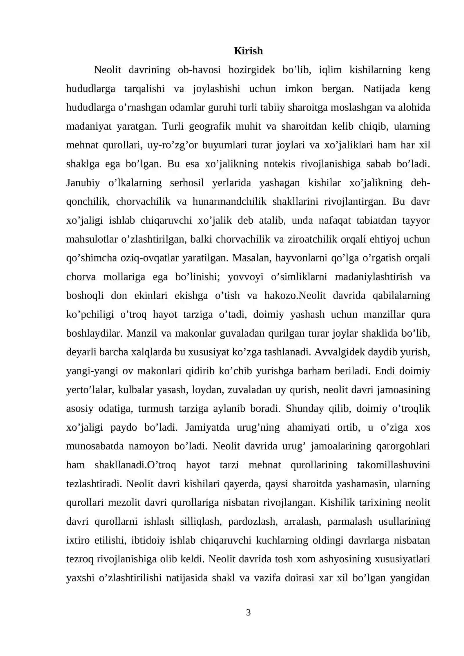 Neolit – yangi tosh davri tarixi 2