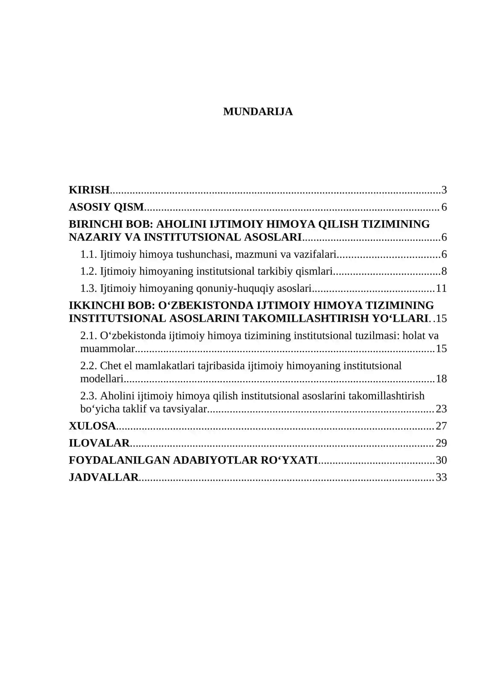 Aholini ijtimoiy himoya qilish institutsional asoslarini takomillashtirish 2