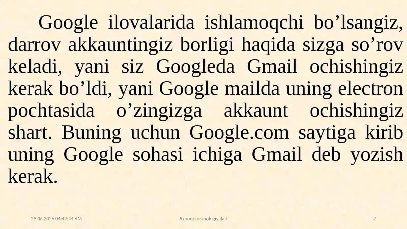 Google hujjatlari 2