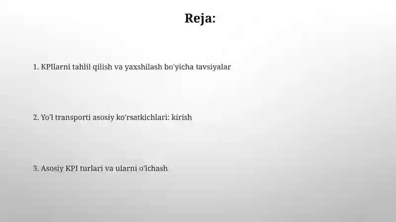 Yo'l transporti asosiy ko'rsatkichlari 2