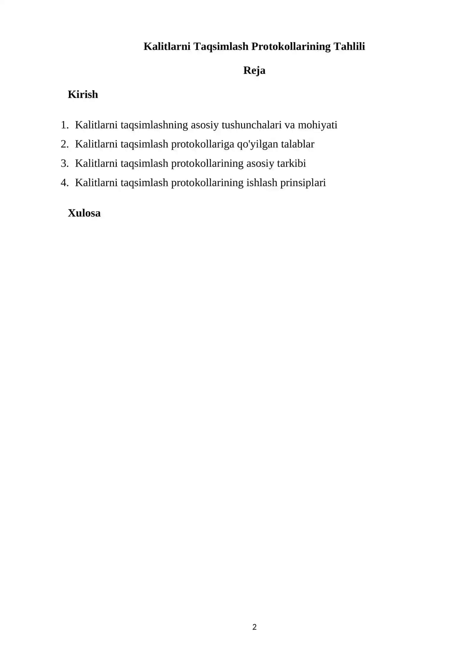 Kalitlarni Taqsimlash Protokollarining Tahlili 2