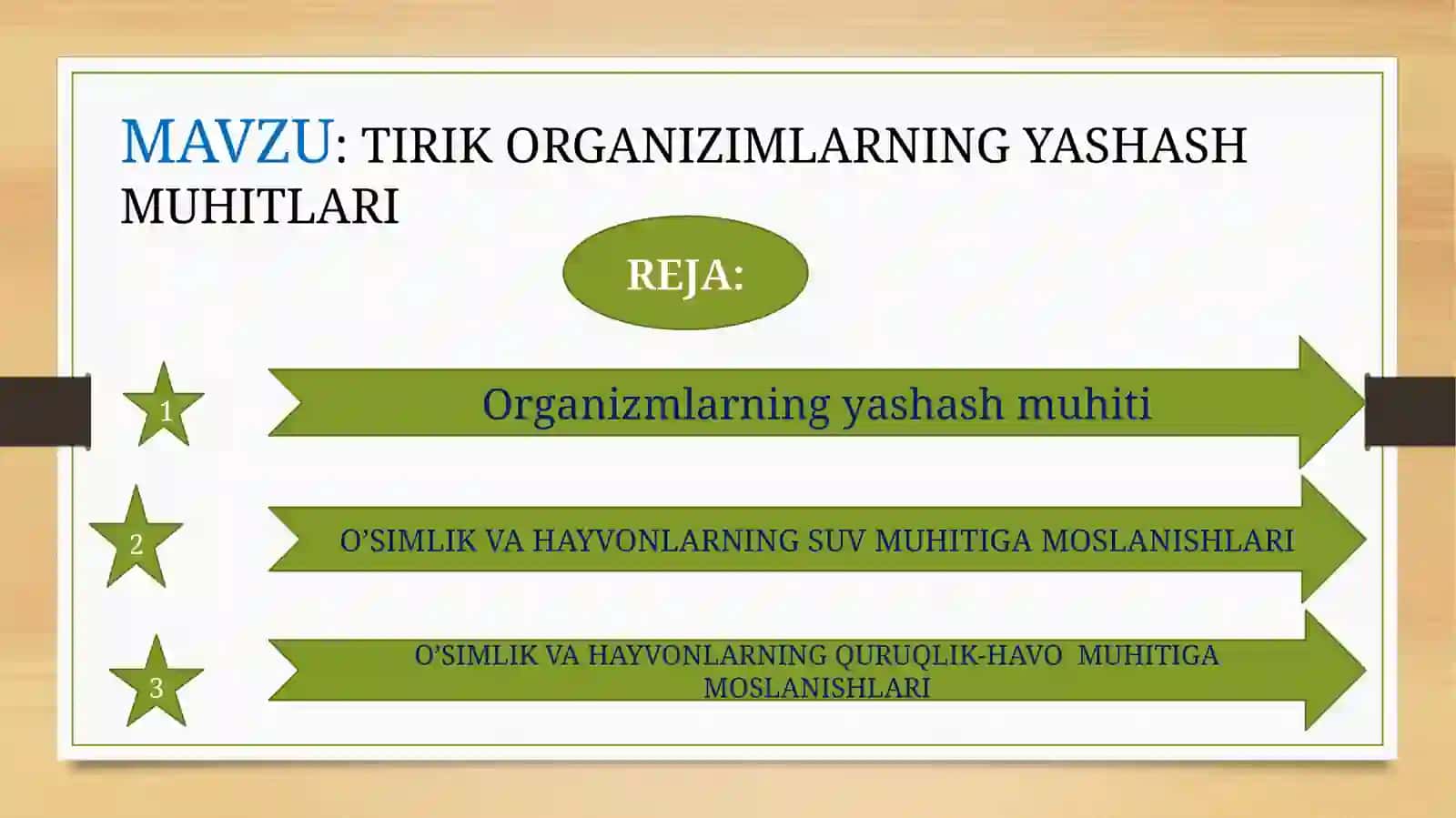 TIRIK ORGANIZIMLARNING YASHASH MUHITLARI 2