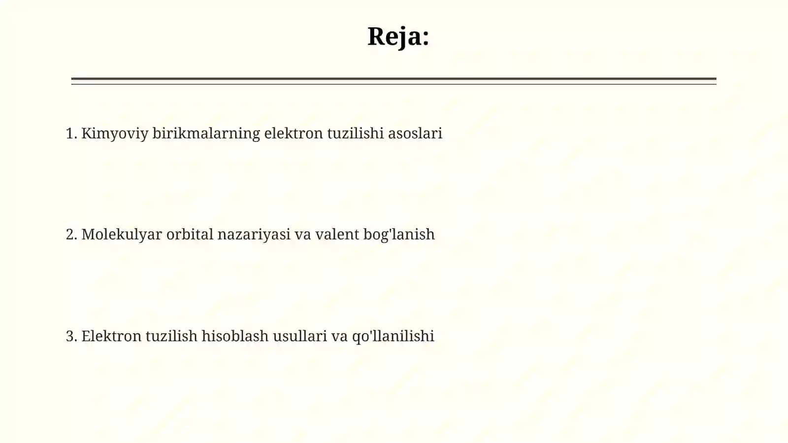 Kimyoviy birikmalarning elektron tuzilishi va xossalari 2