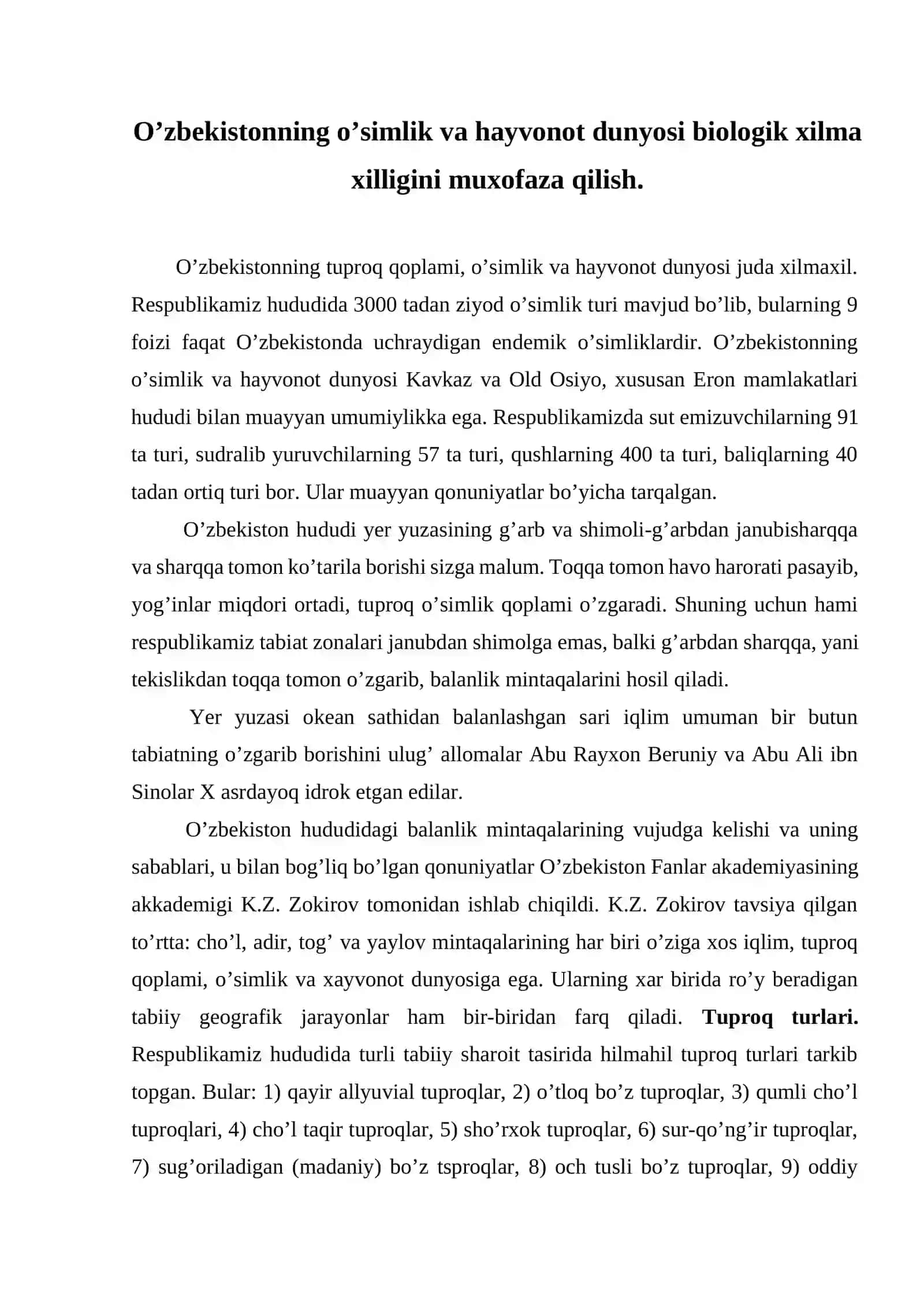 O’zbekistonning hayvonot dunyosi 2