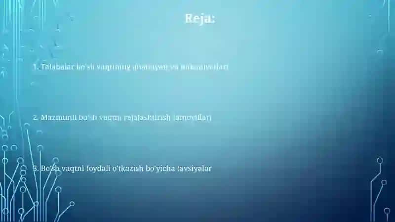 Talabalarning bo'sh vaqti va unimazmuni 2