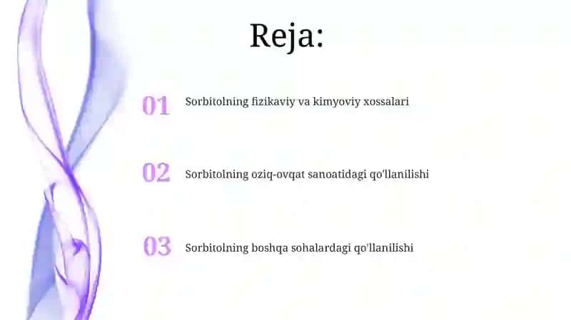 Sorbit.Olinishi xossalari va ishlatilish sohalari 2