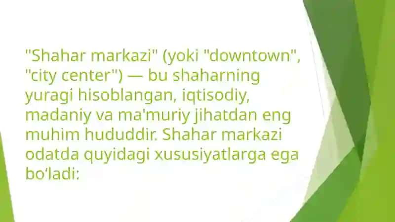 Shaharning rejaviy tuzilishi 2