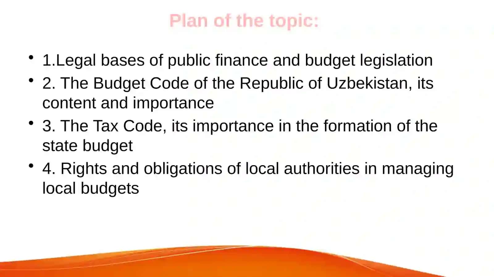 Legal basis of public finance 2
