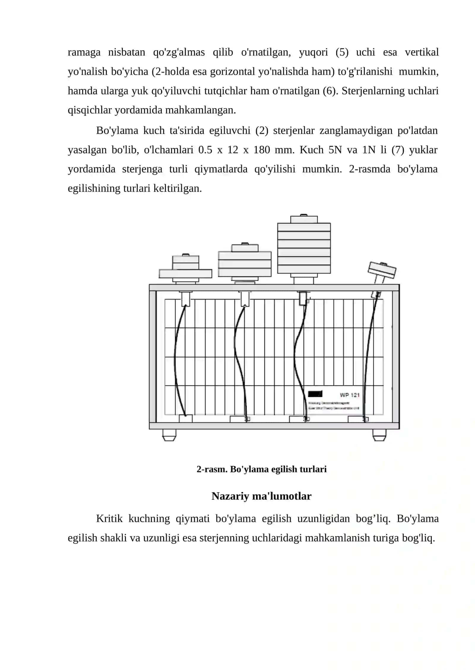 Sterjenlarning ustivorligi tekshirish 2