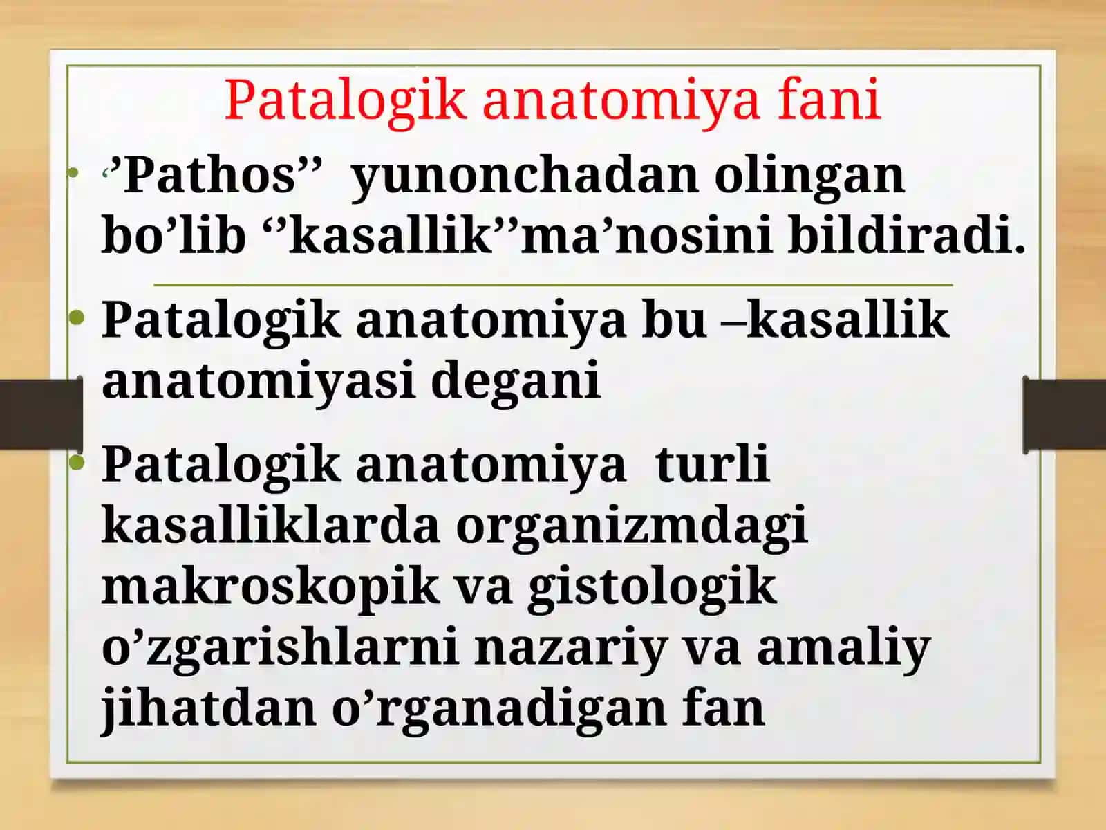Patalogik anatomiya fani 2