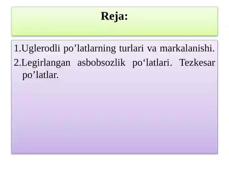 Uglerodlipo’latvalegirlanganpo’latlar 2