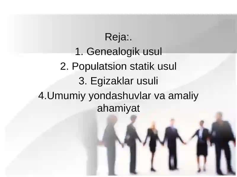Odam genetikasini oʻrganish usullari 2