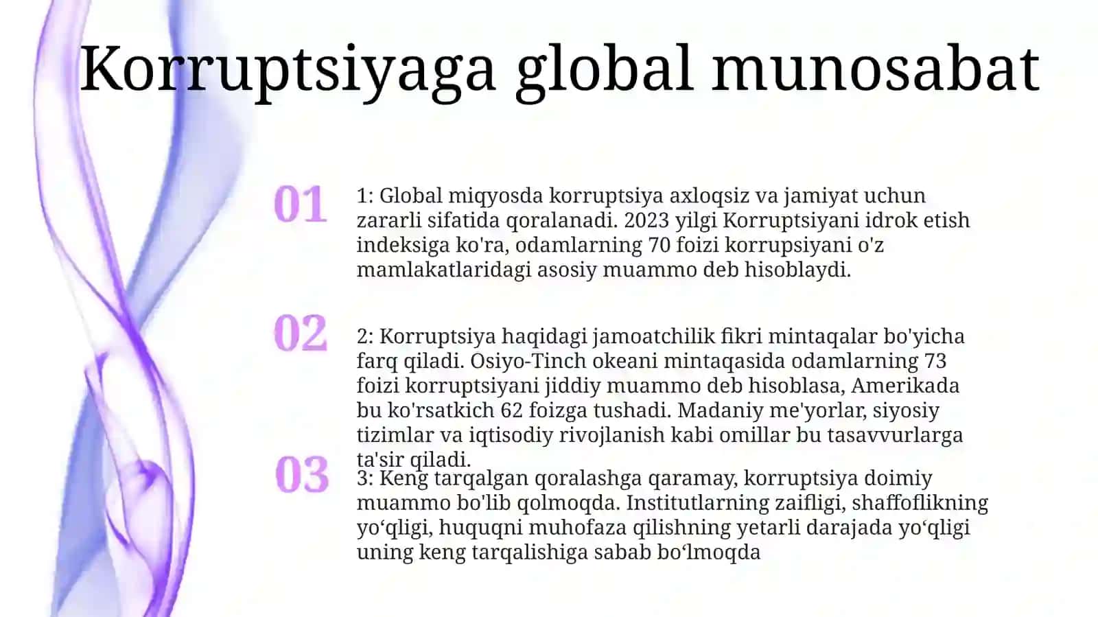 Xalqaro Miqyosda Korrupsiyaga BoʼLganMunosabat 2