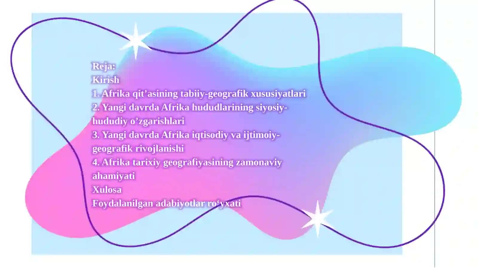 Yangidavrda Afrika tarixiy geografiyasi 2