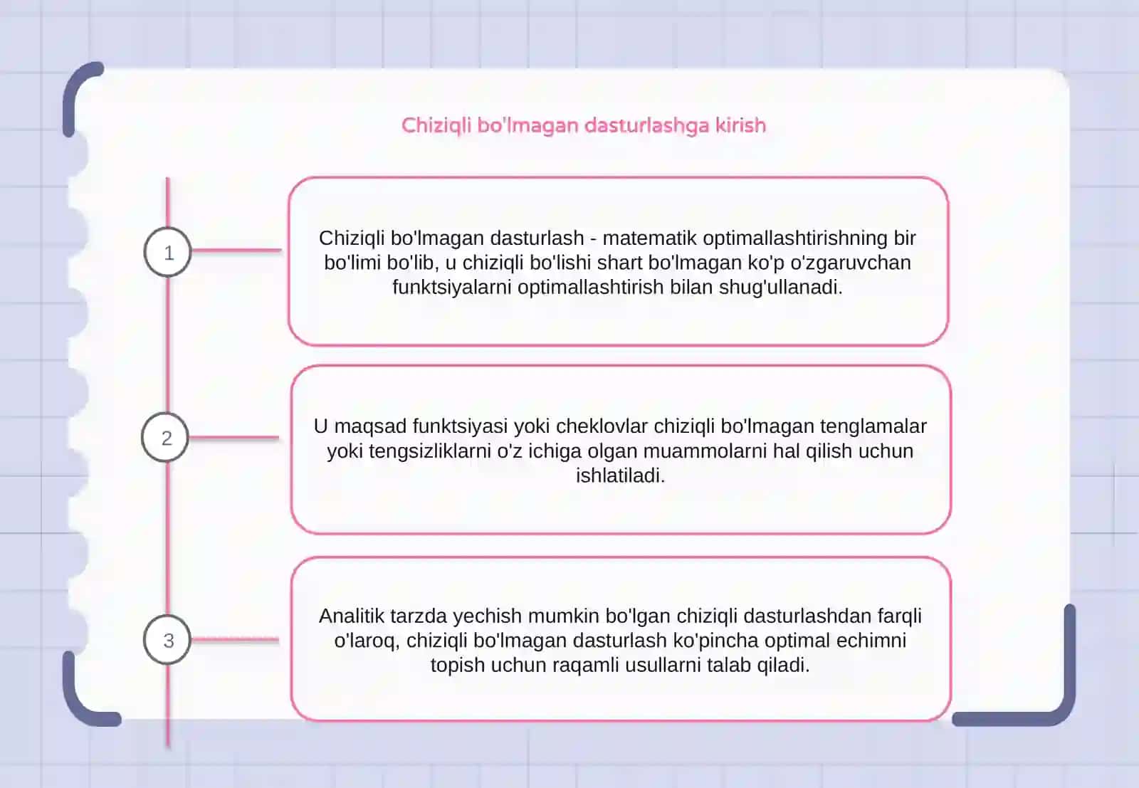 Chiziqsiz programmalashtirish masalalari yechish usullari 2