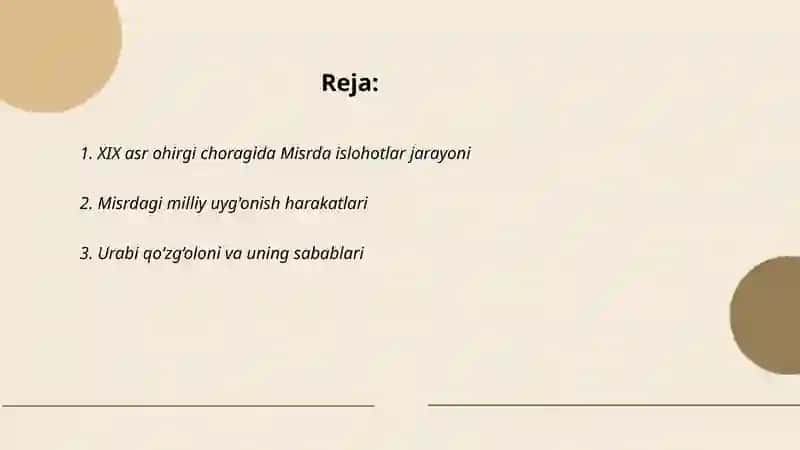 XIX asr ohirgi choragida Misrdagi siyosiy vaziyatlar 2