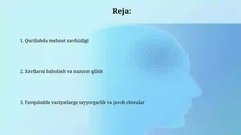 Qurilishda mexnat xavfsizligi 2