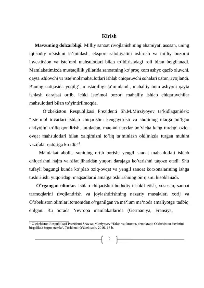 YENGIL SANOATNI RIVOJLANTIRISH ISTIQBOLLARI 2