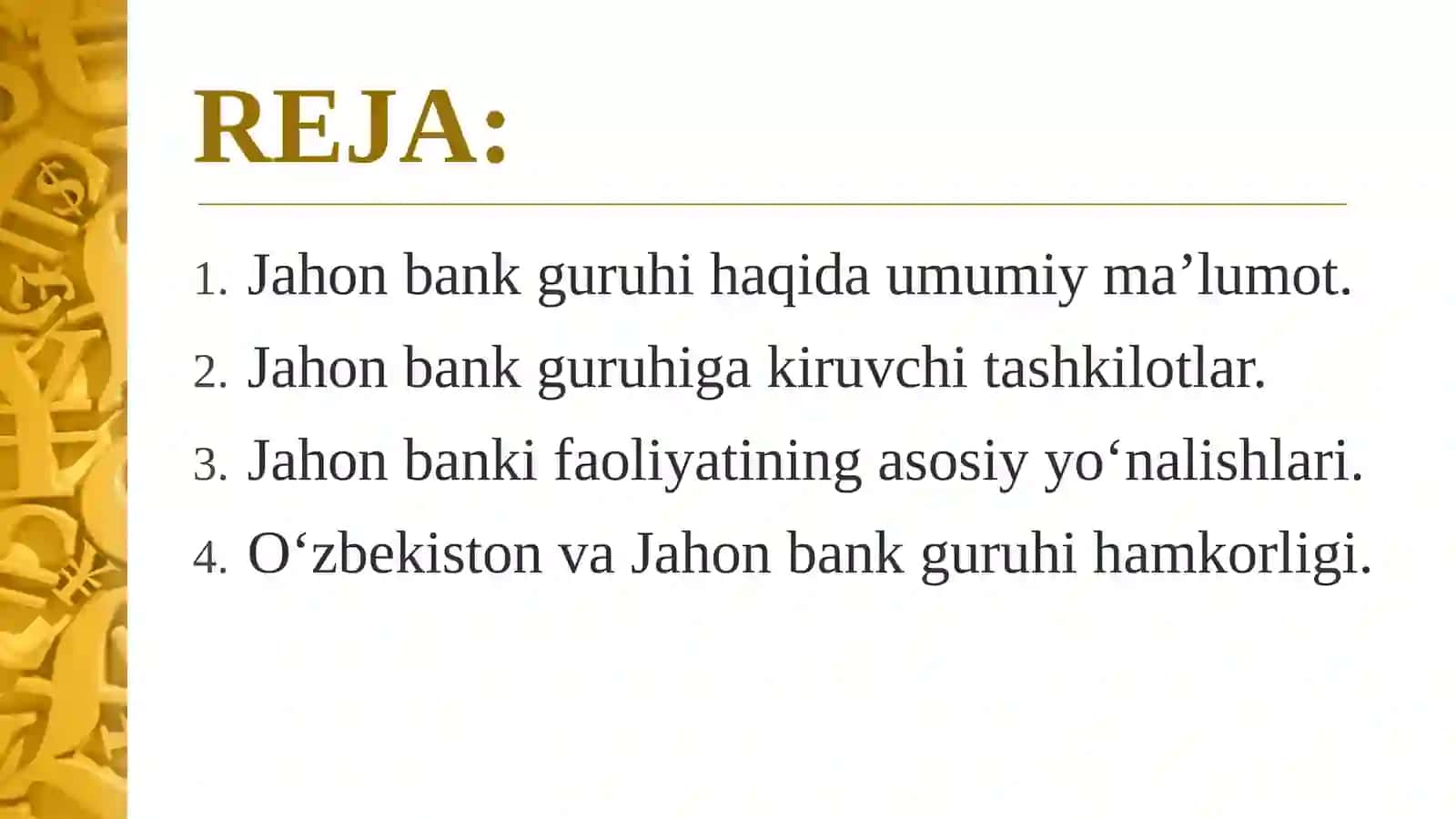 JAHON BANK GURUHI VA UNGA KIRUVCHI TASHKILOTLAR FAOLIYATI 2