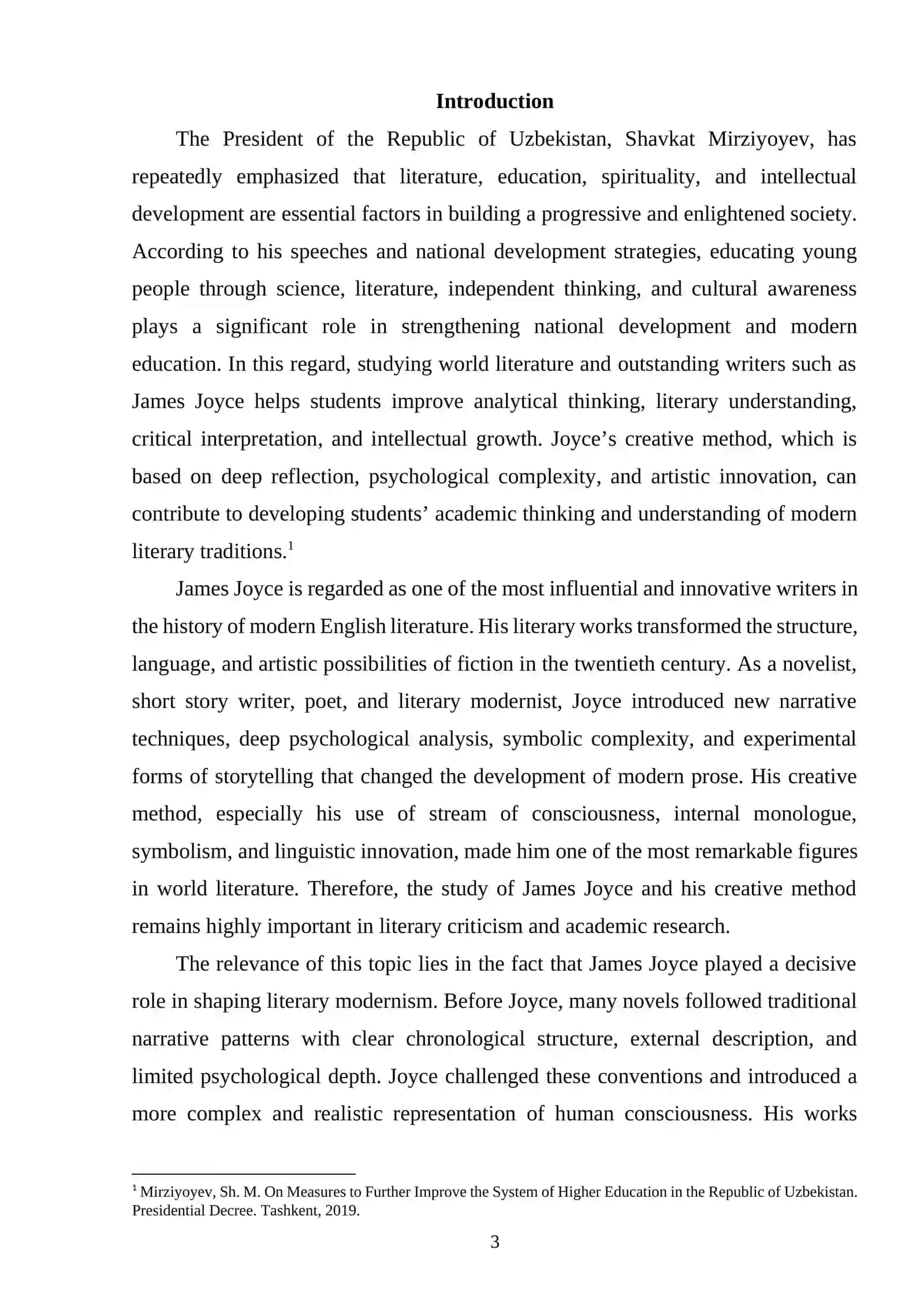 THEORETICAL FOUNDATIONS OF JAMES JOYCE’S CREATIVE METHOD 2