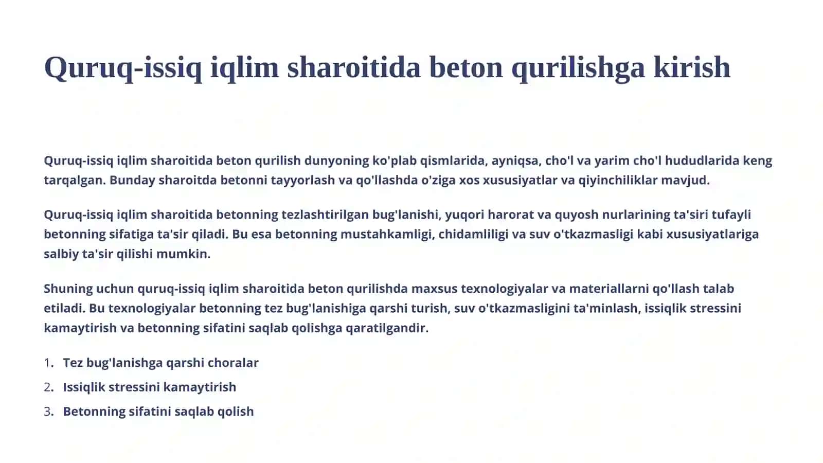 Beton Konstruksiyalarini Tayyorlash Texnologiyasi 2